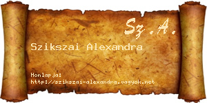 Szikszai Alexandra névjegykártya